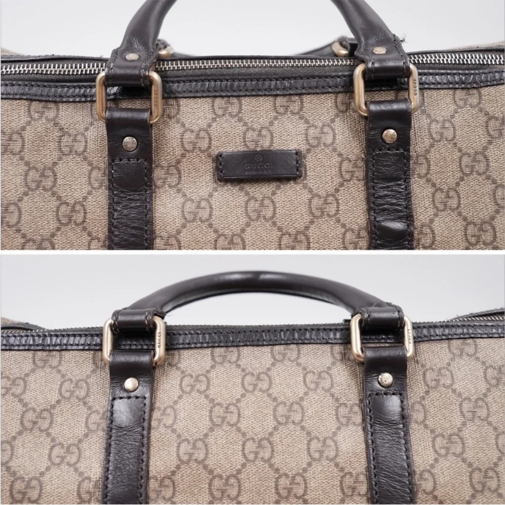 Gucci- Authentic 🍀 GG Joy Monogram Tan and Black Large Boston Bag - Picture 7 of 15